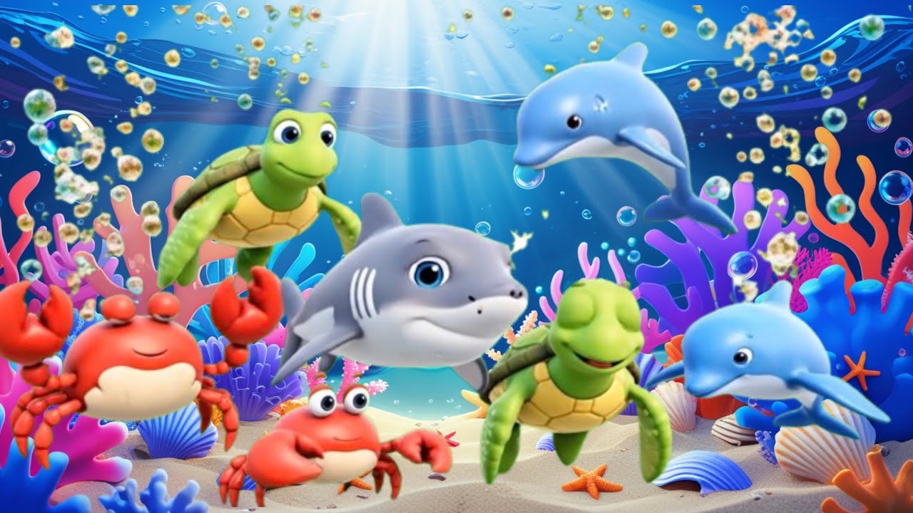 Little Shark Swimming in the Se | Baby Shark in the Blue Sea #trending