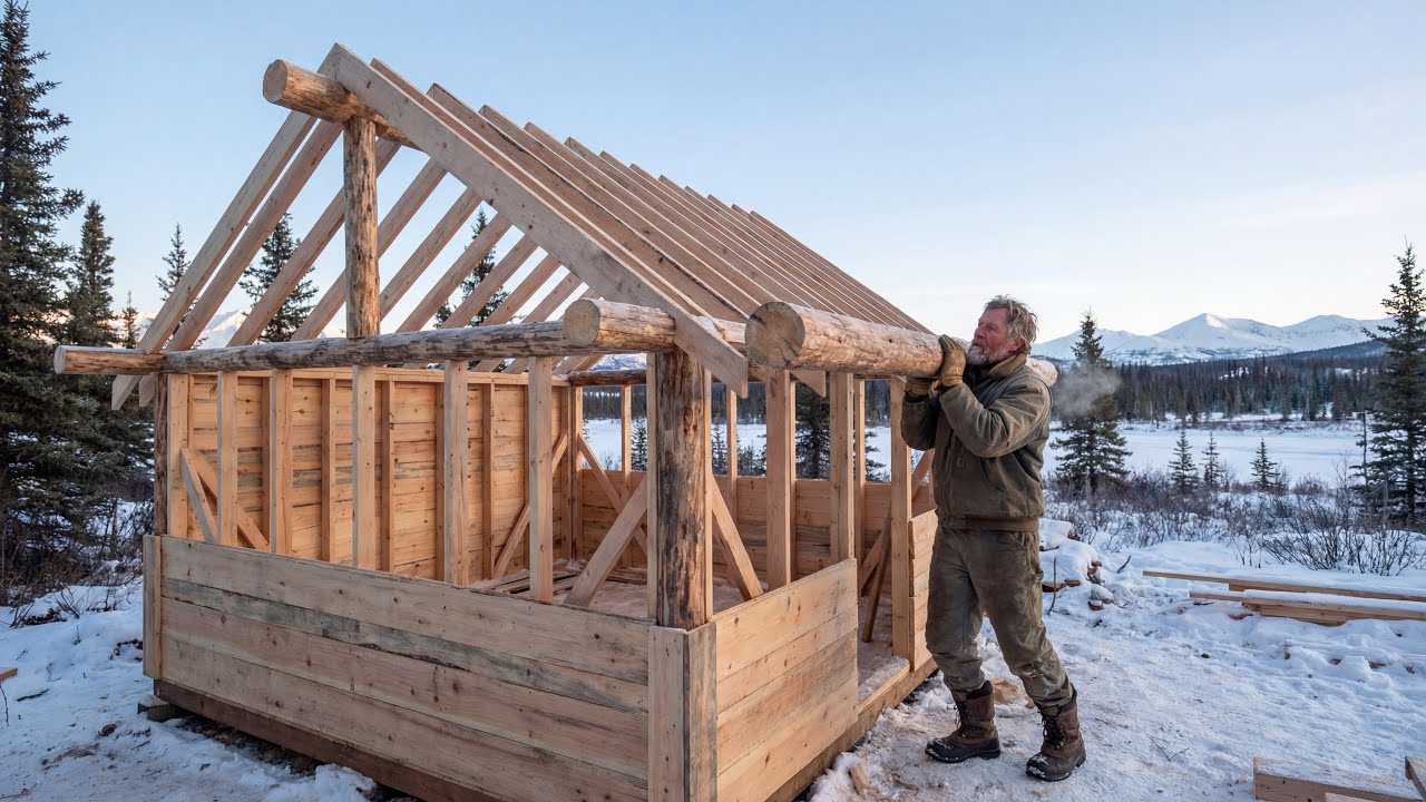 No Help, No Power — How an Old Man Built a Cabin Alone in Alaska | Start To End By @ThisIsMyAlaska
