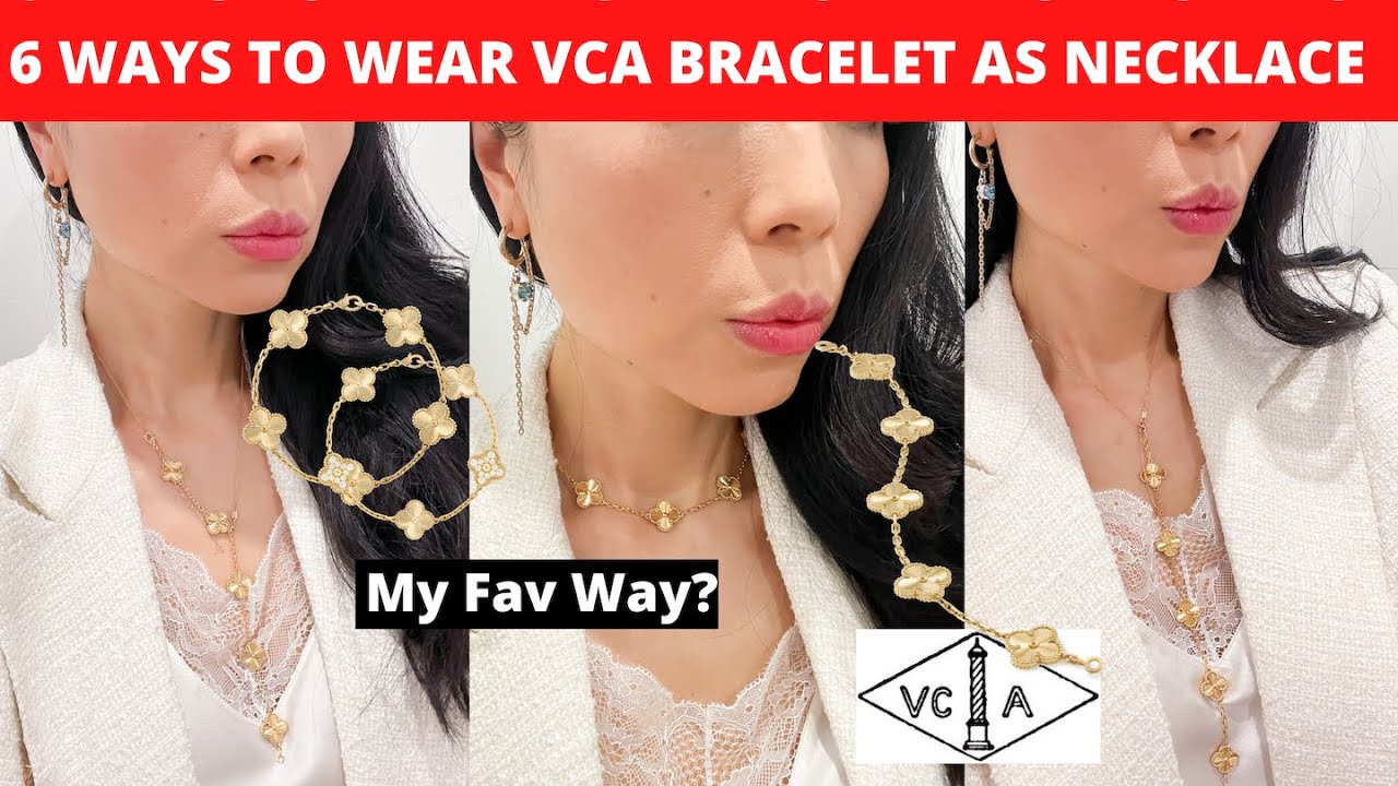 6 WAYS TO WEAR VCA 5 MOTIF BRACELET AS NECKLACE | Van Cleef and Arpels 5 motif guilloché bracelet