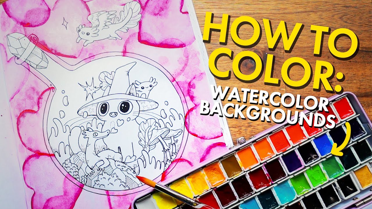 How to Create STUNNING WATERCOLOR BACKGROUNDS in Adult Coloring Books 💖🌈