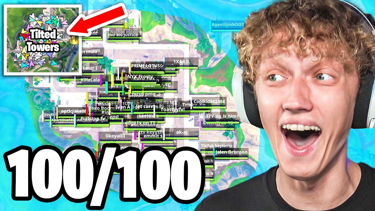 I Got 100 Players To Land At TILTED TOWERS In OG Fortnite! (Best Tournament)