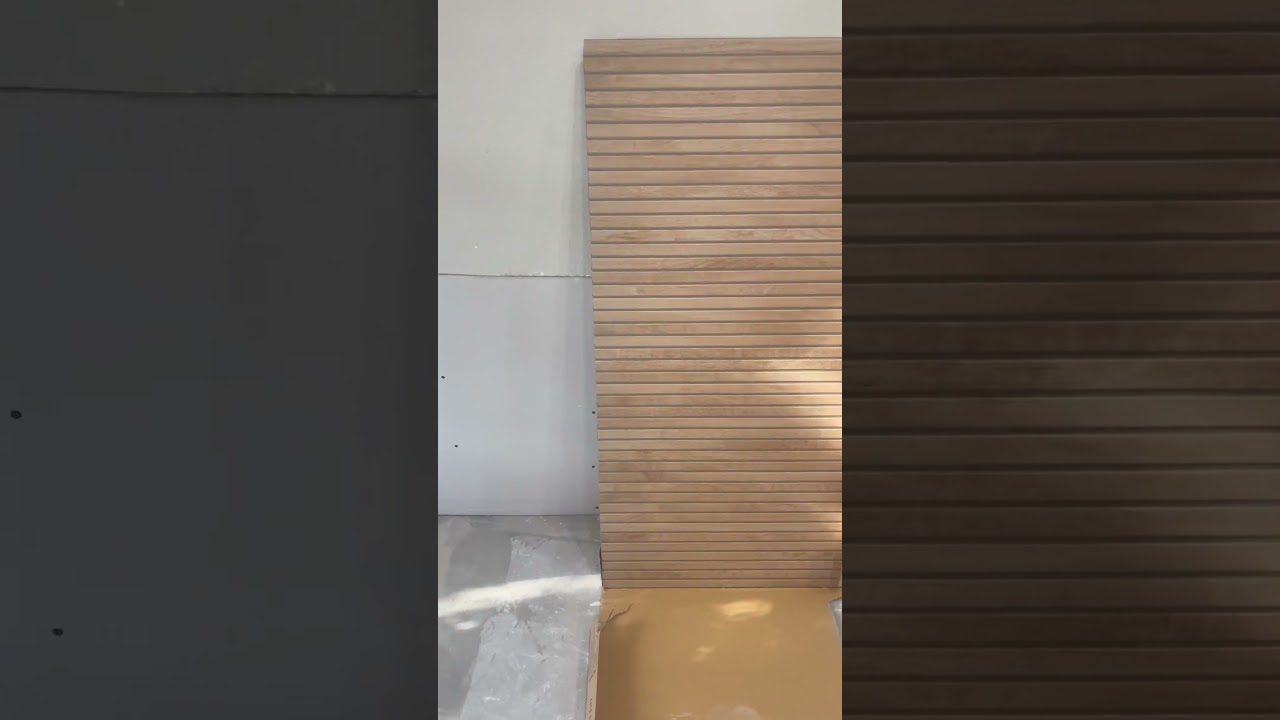 24&rsquo;x48&rsquo; porcelain wood panel tile 🔥#porcelain #woodart #tileart #accentwall #shower #tilewithme