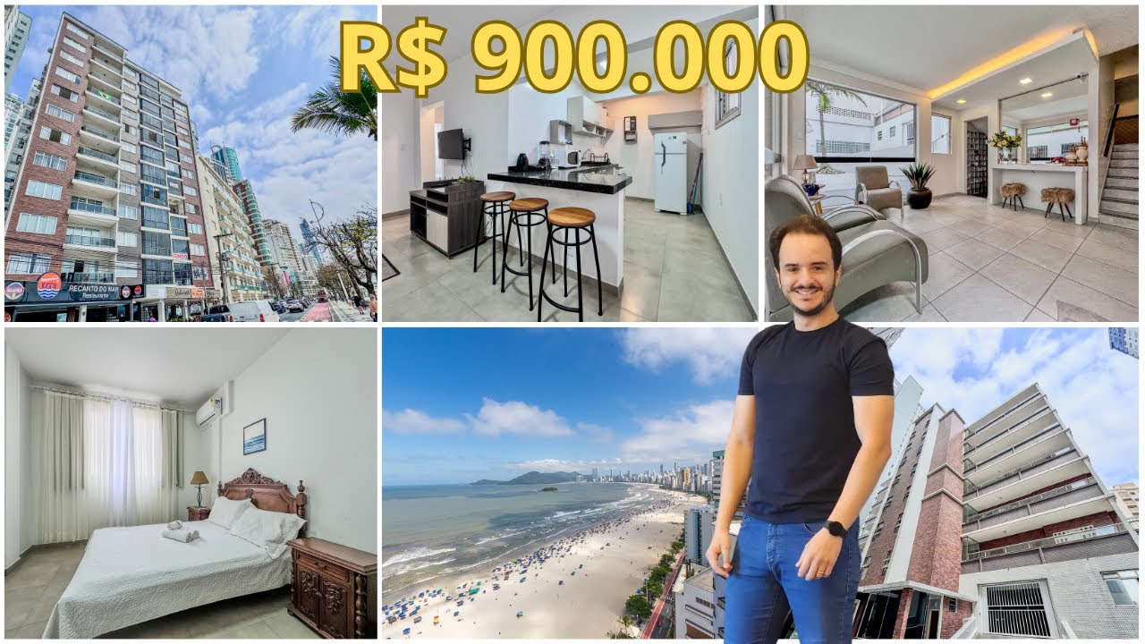Prédio frente mar em Balneário Camboriú, apartamento lateral, à venda por apenas R$ 900.000.
