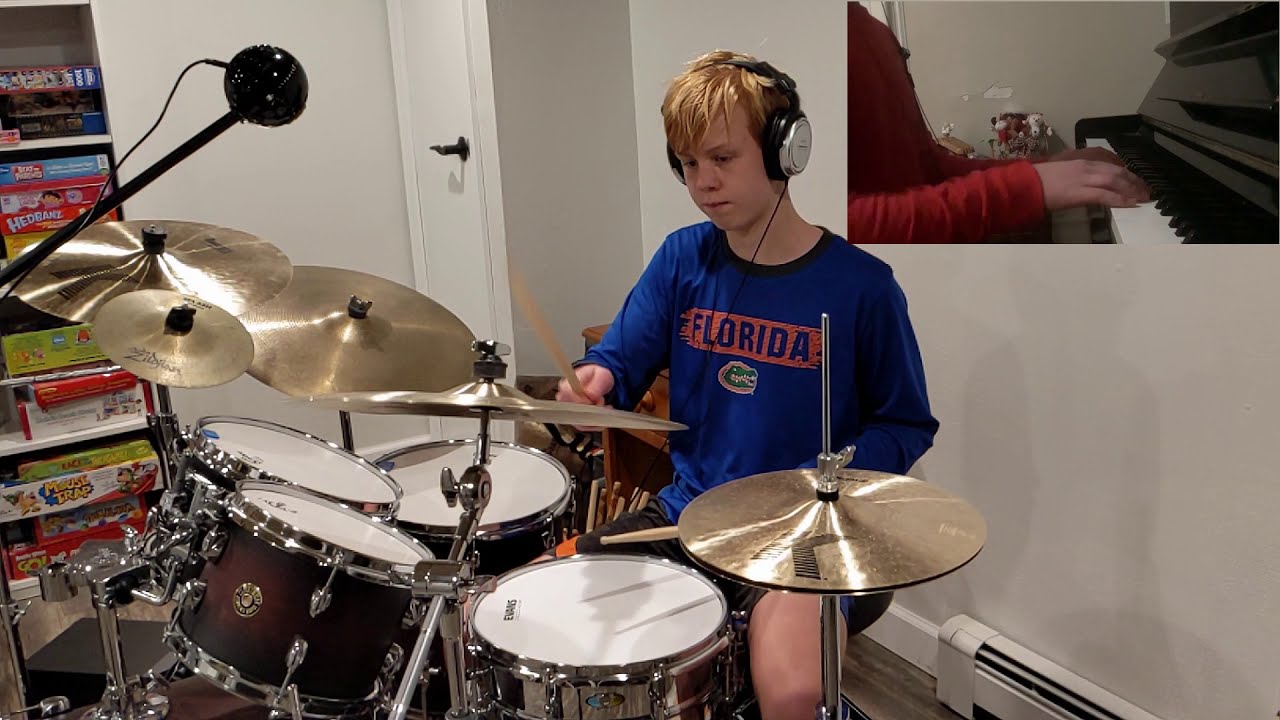 Jingle Bell Rock - Joe Beal (Piano AND Drums Cover) | Elliots Drum Covers