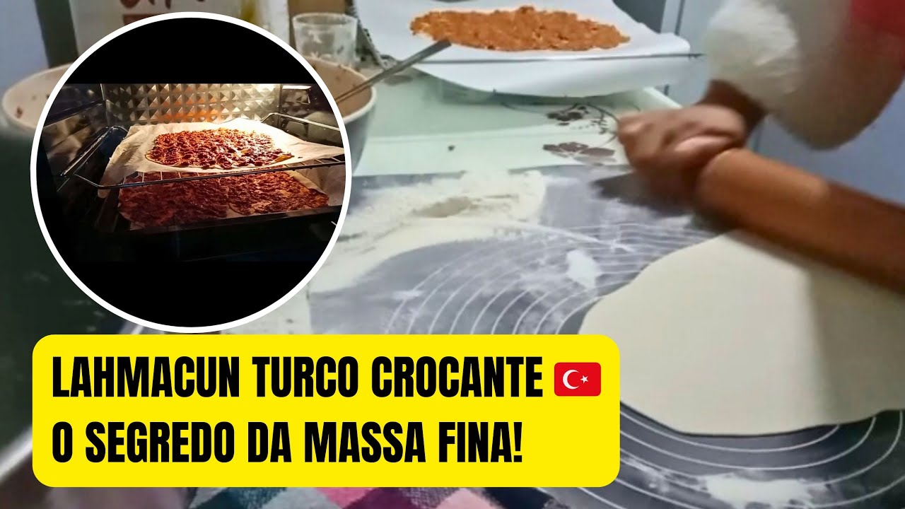 LAHMACUN TURCO🇹🇷: O Segredo da Massa Fina e Crocante (Sem Fermento!)
