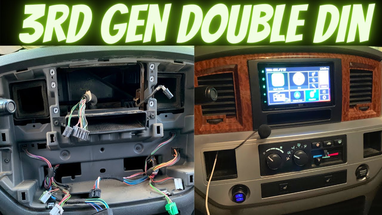 Установка магнитолы Ram Double Din 3-го поколения