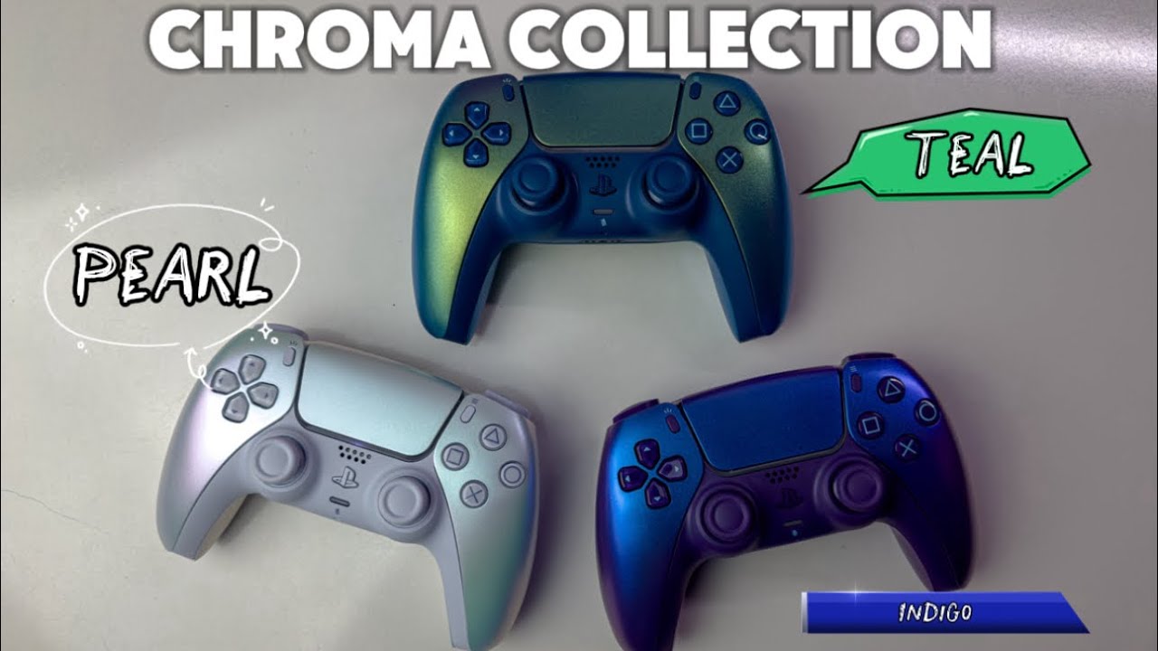 Chroma Collection Teal, Pearl & Indigo - Ps5 dual sense Controllers Unboxing