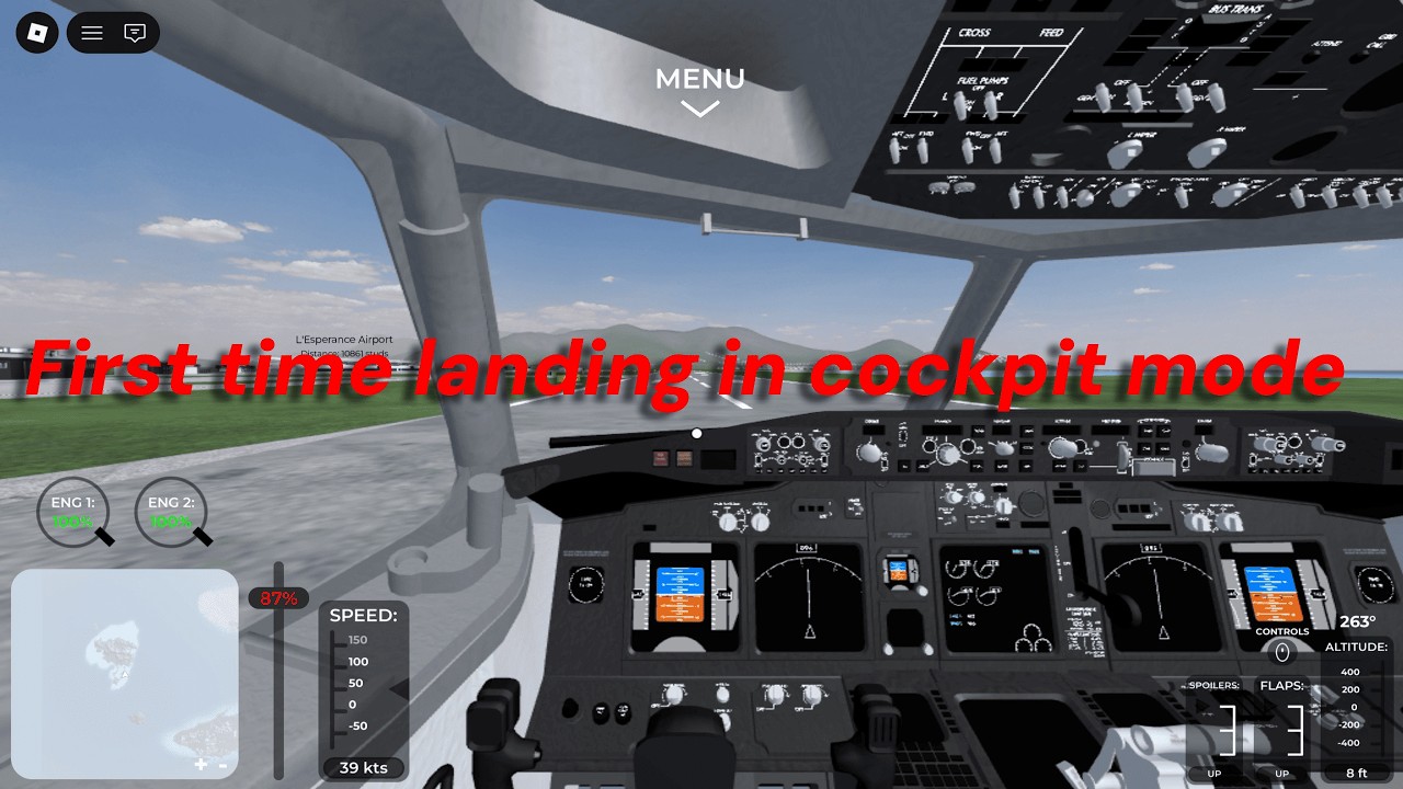 *FIRST* time landing a Boeing 737 in cockpit mode | Flight Master | Roblox Flight Sim | (GO-AROUND)