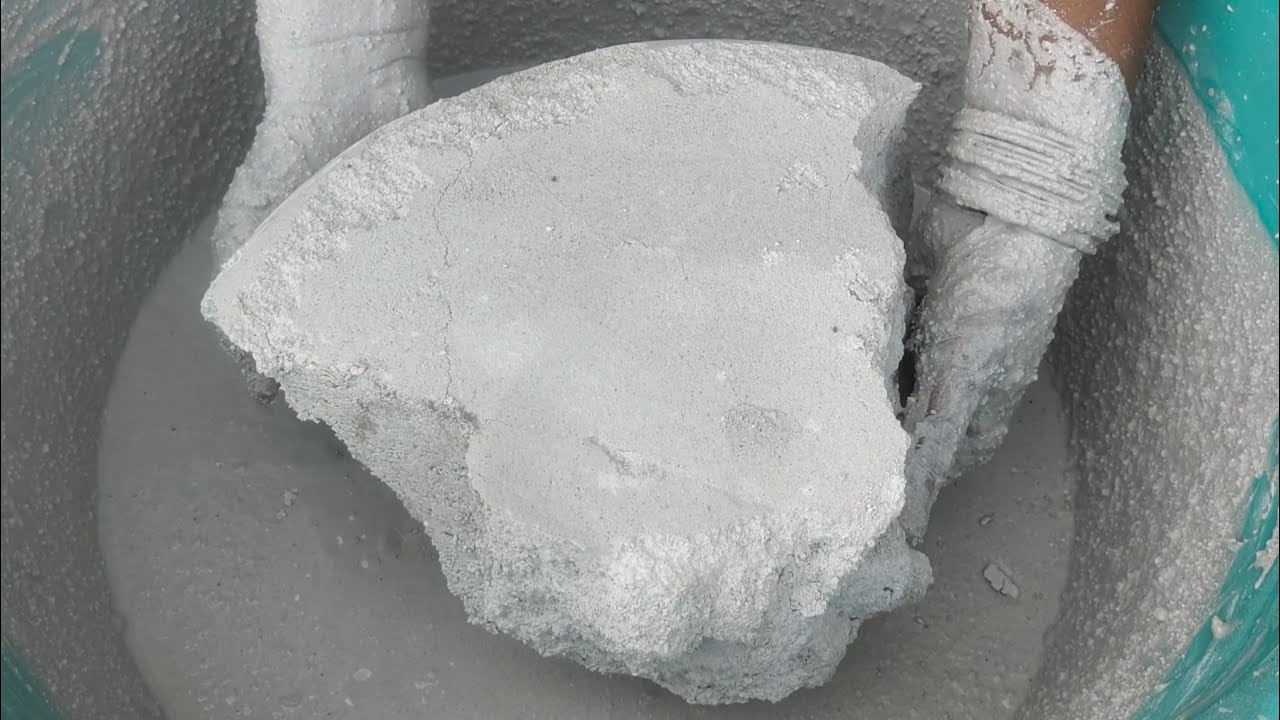 Asmr - grainy white chunks Crumbling/ dipping/ paste play/ mixing