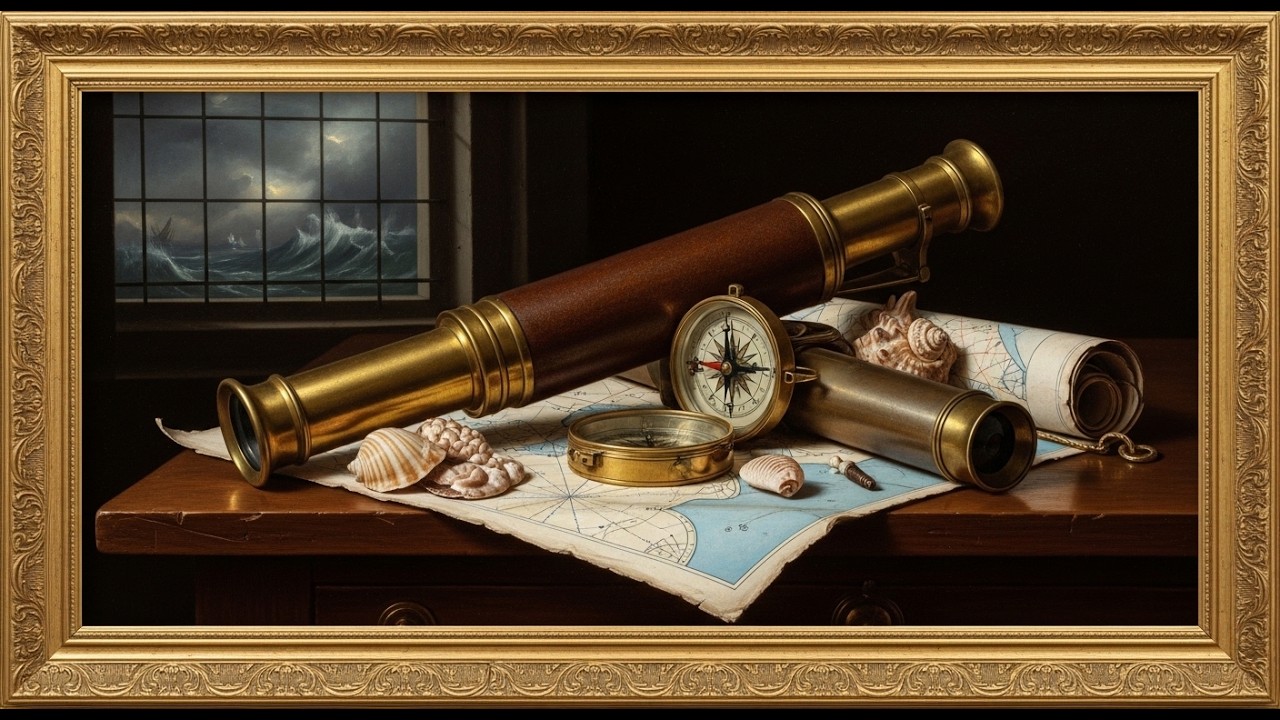 Vintage Nautical Still Life | Samsung Frame TV Art | 4K Antique Captain’s Study