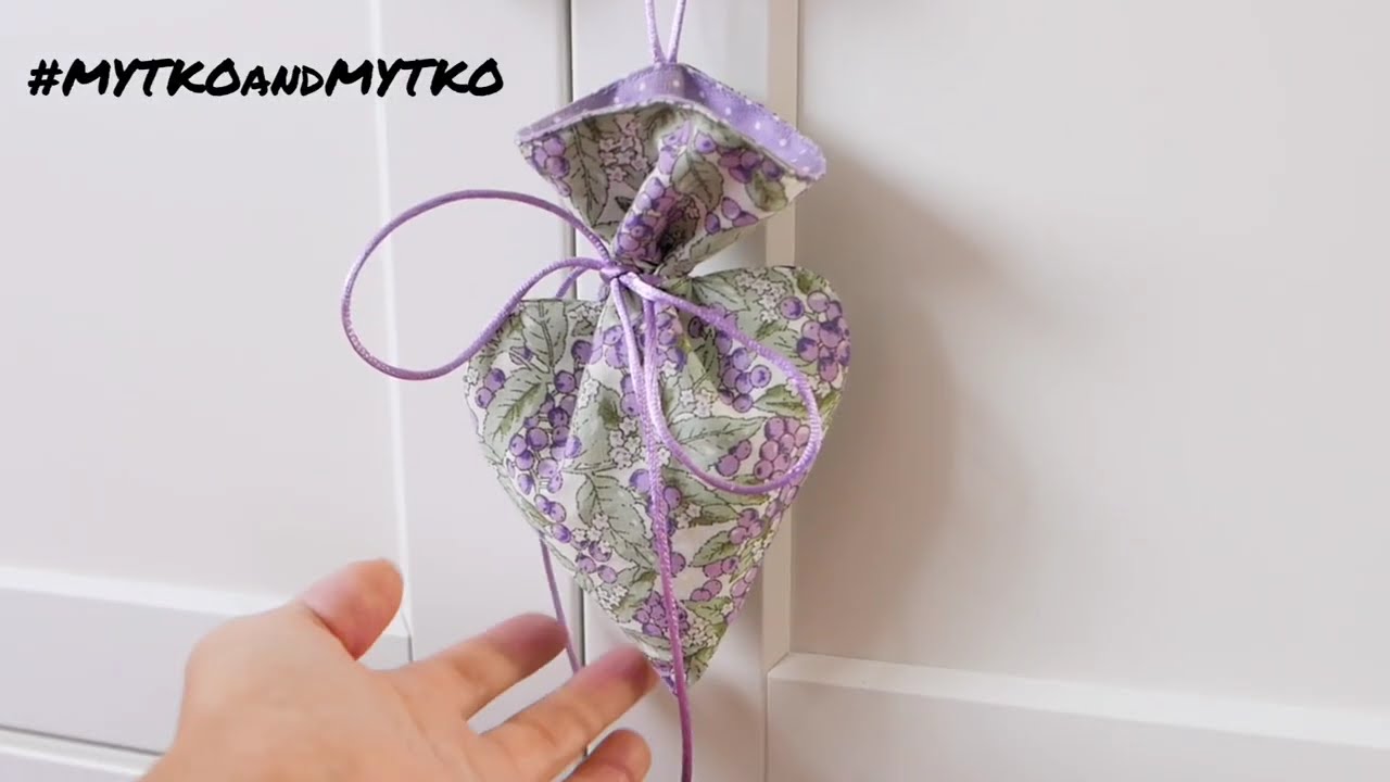 Reusable Lavender bag, hanging scented heart sachet, natural alternative to moth.@OwlByMytko