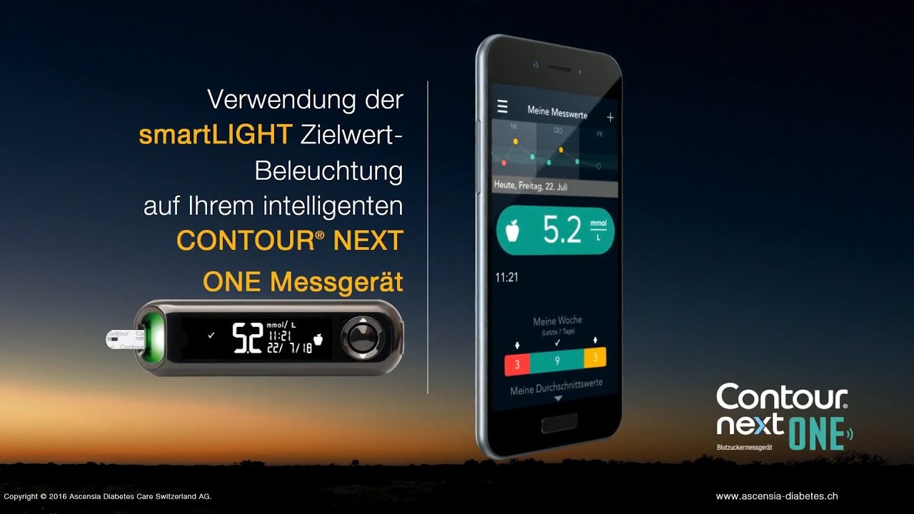 Verwendung der smartLIGHT Funktion (Farbsignal) | CONTOUR NEXT ONE | mmol/L | Schweiz (de_CH)