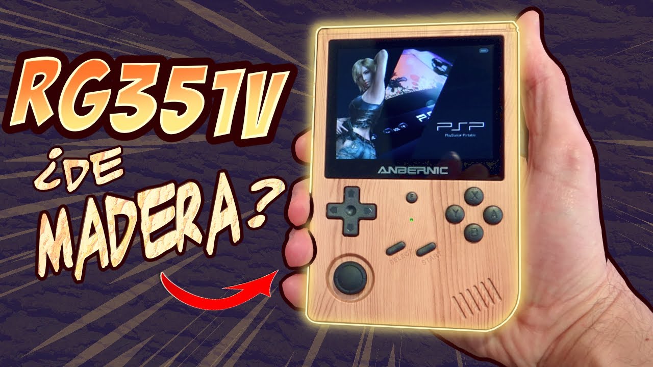 ANBERNIC RG351V 🕹️ Consola Portátil retro de 🪓 ¿ Madera ? Análisis en Español.