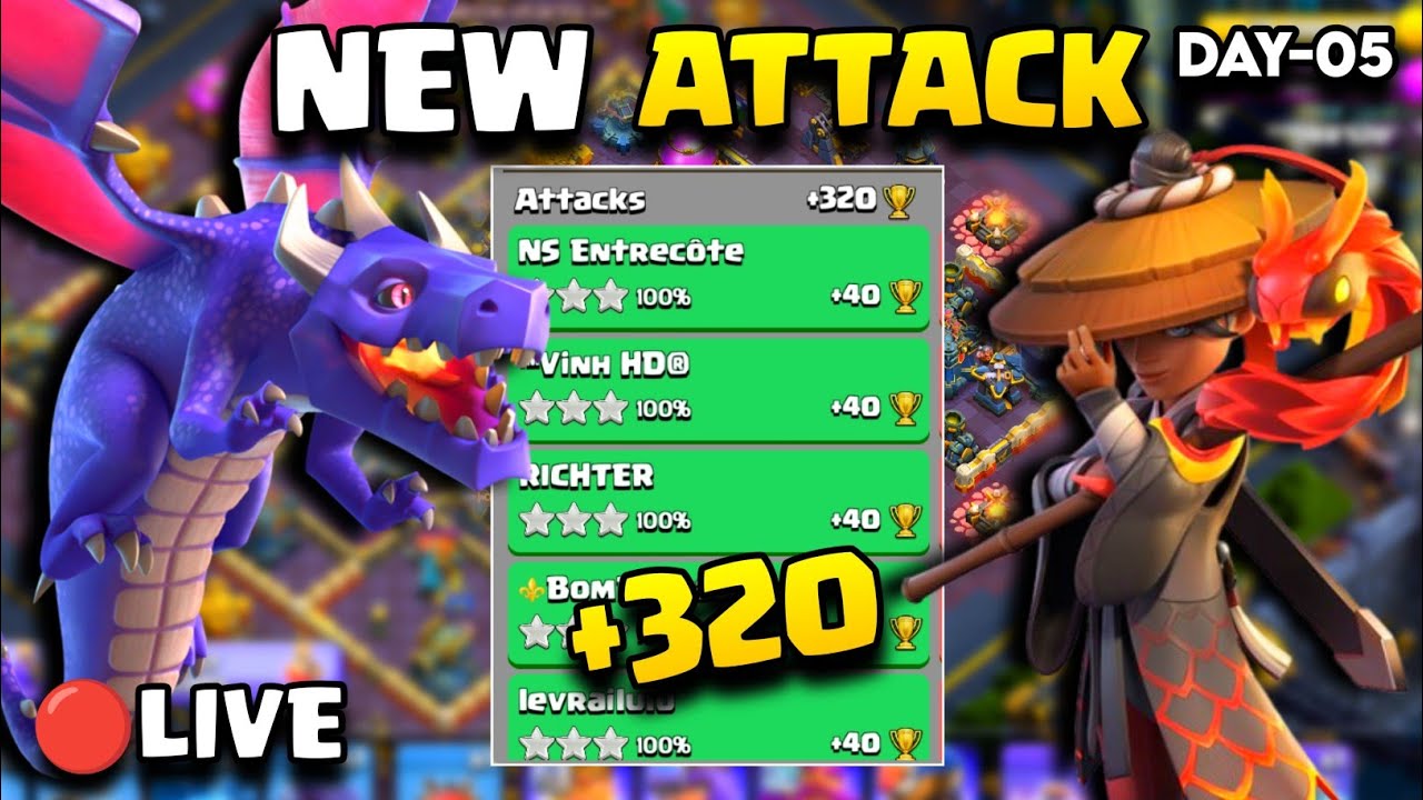 Legend Attack Day - 05 | NEW RC Charge + Dragon Attack Th17 Max 😱🔥 | Best Th17 Attack Strategy | COC