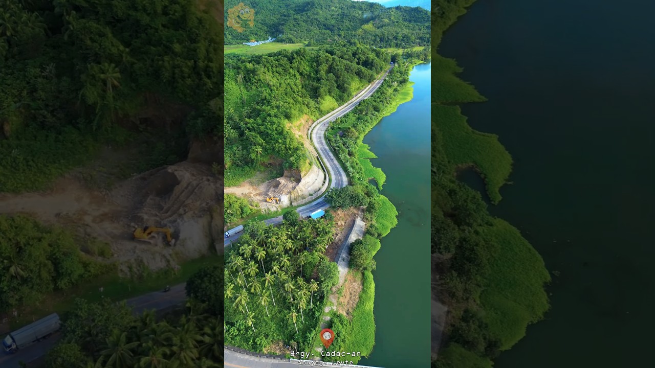 Higasaan river and winding road scenic view at Brgy. Cadac-an Abuyog Leyte Philippines #abuyogleyte