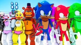 Team Five Night At Freddy's 2 VS Team Sonic The Hedgehog Colors Forms Epic Battle