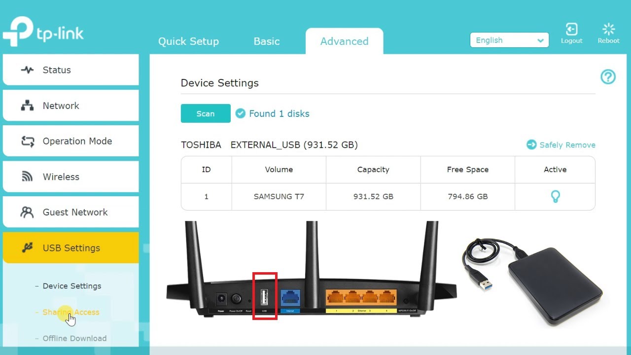 Share and Access USB Storage in TP-Link Router
