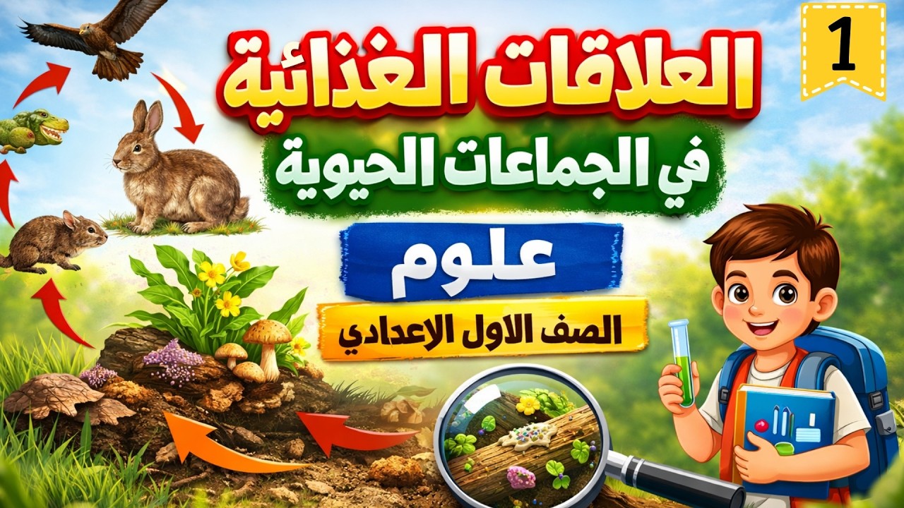 العلاقات الغذائية في الجماعات الحيوية علوم أولى إعدادي – ترم تاني  2026