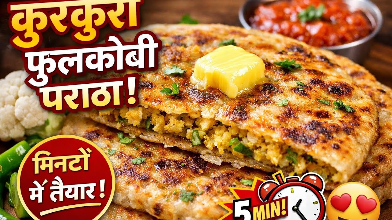 फुलकोबी का कुरकुरा पराठा 😋 एक बार खाओगे तो बार-बार बनाओगे |Gobhi Paratha Recipe #viral #gobhiparatha