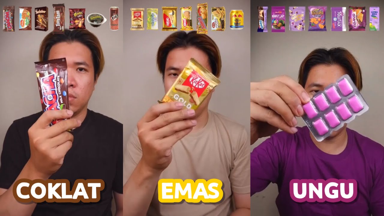 KOMPILASI MUKBANG SERBA WARNA HIJAU, BIRU, PUTIH, COKLAT, EMAS, DAN UNGU