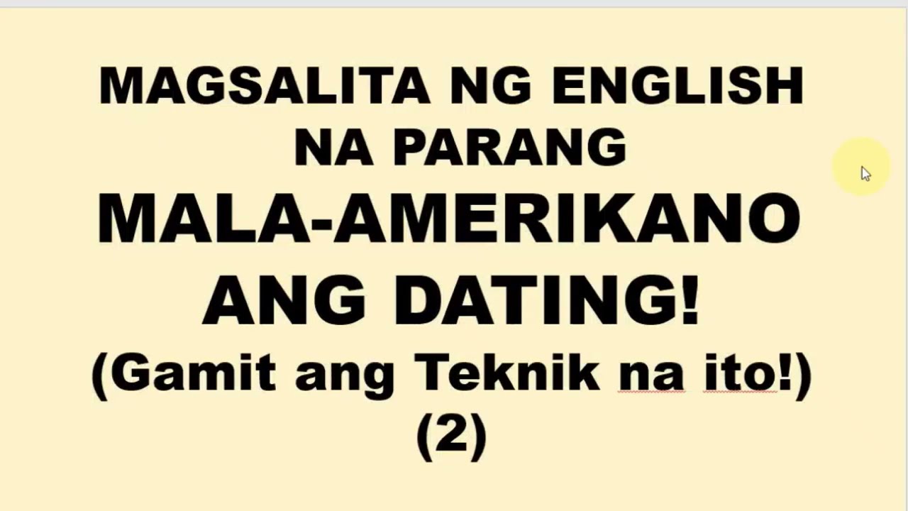 MAG SALITA NG ENGLISH NA PARANG MALA AMERIKANO ANG DATING GAMIT ANG TEKNIK NA ITO