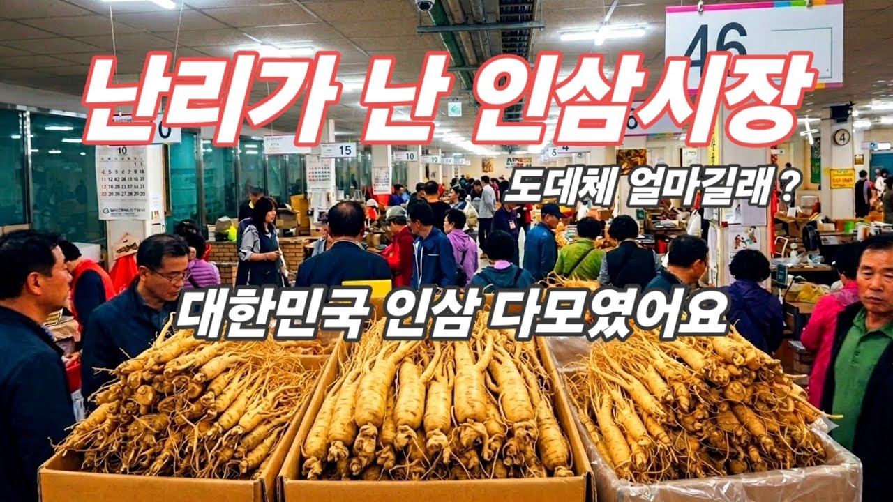 사람들 몰린 인삼시장 대박났다! 현재 인삼시세 전부 공개