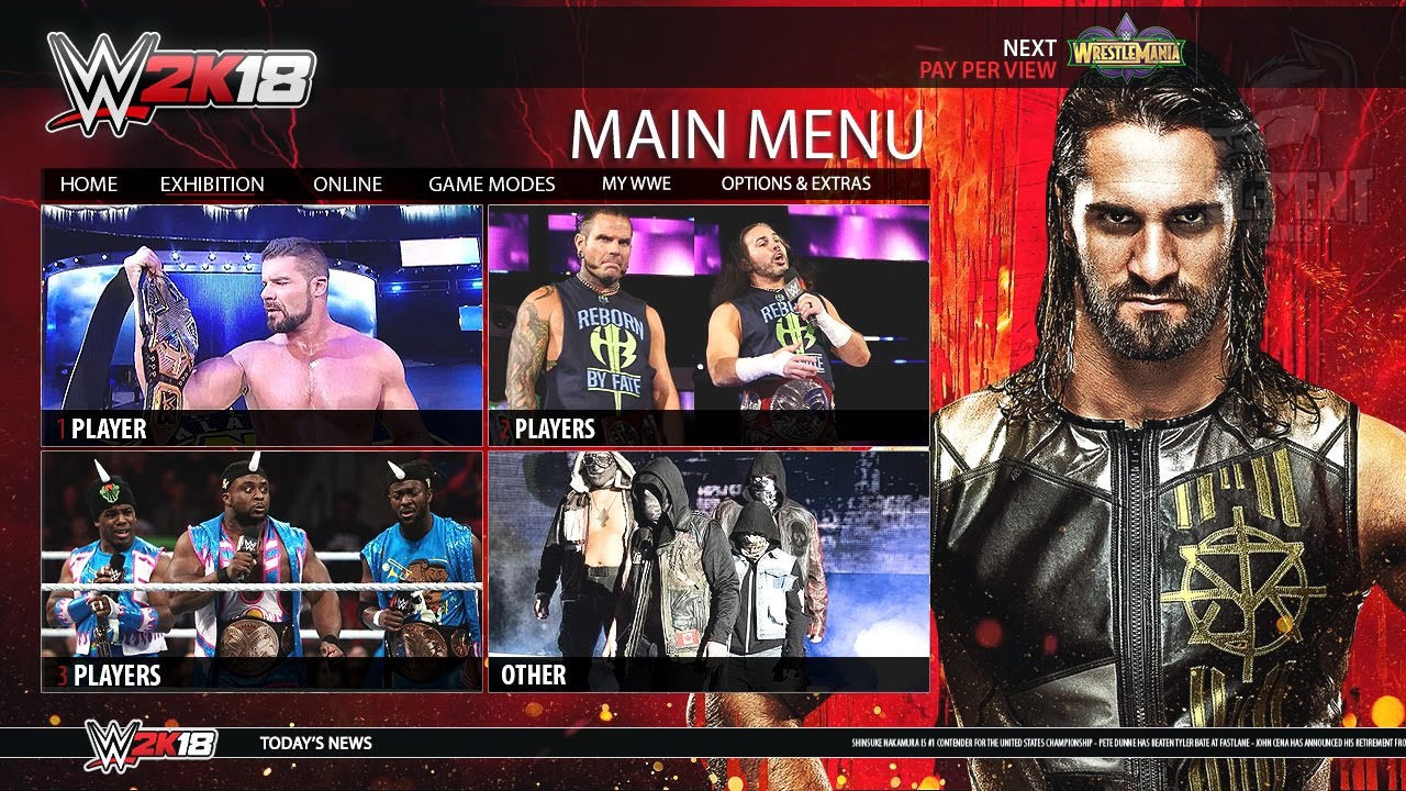WWE 2K18 Demo - Nintendo Switch Main Menu, Roster & Graphics - Notion/Concept (HD)