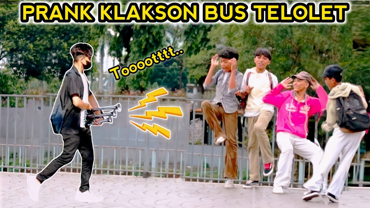 PRANK KLAKSON BUS TELOLET.. AUTO KAGET..