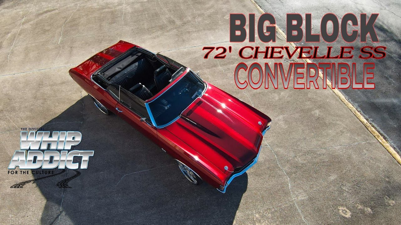 ПРОДАЕТСЯ Chevrolet Chevelle 454 SS Convertible 1972 года! Большой блок, красная краска, 24-дюймо...