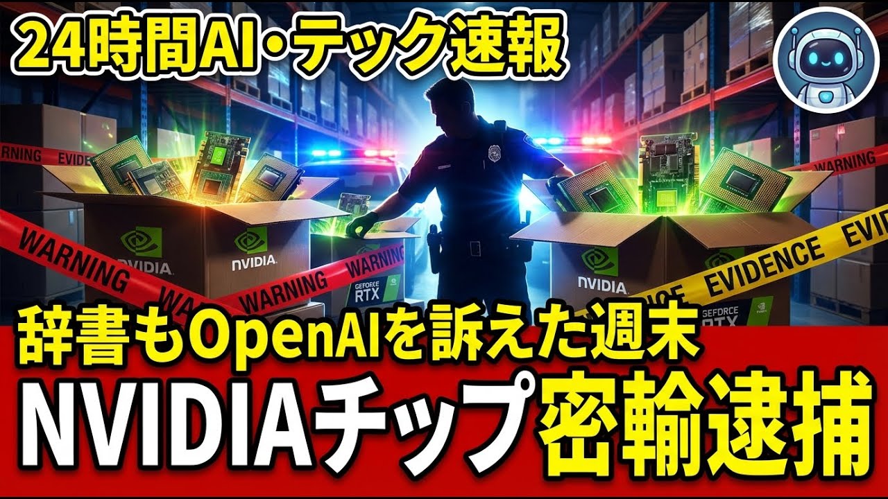 【24時間AI速報】辞書がOpenAIを提訴・NVIDIAチップ密輸逮捕・Amazon階段ロボ買収