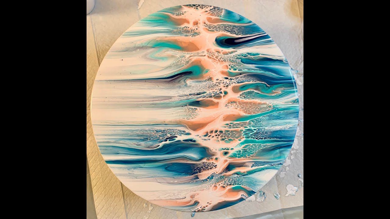Bloom and Tilt Technique on a Round Canvas (Fluid Art) Tutorial