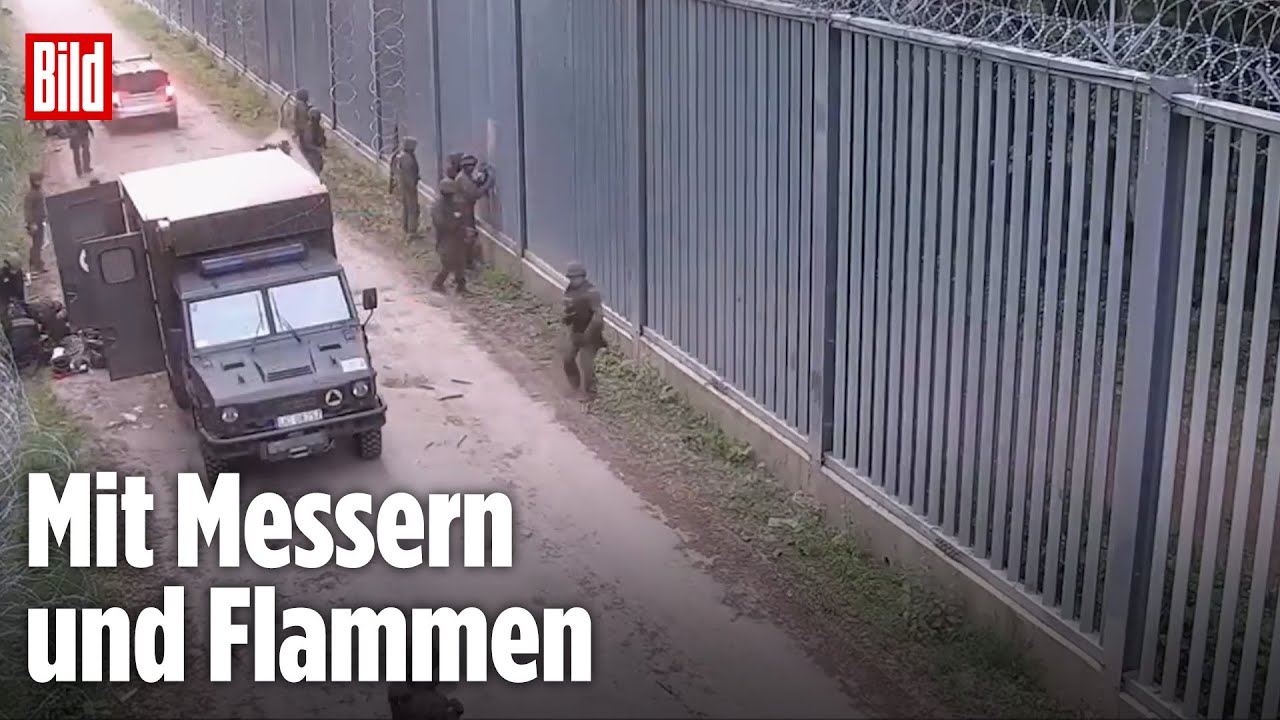 Kriegsähnliche Zustände: Polnische Grenzschützer von Migranten angegriffen