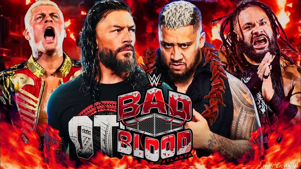 Roman Reigns & Cody Rhodes vs Solo Sikoa & Jacob Fatu WWE Bad Blood Tag Team - FULL MATCH
