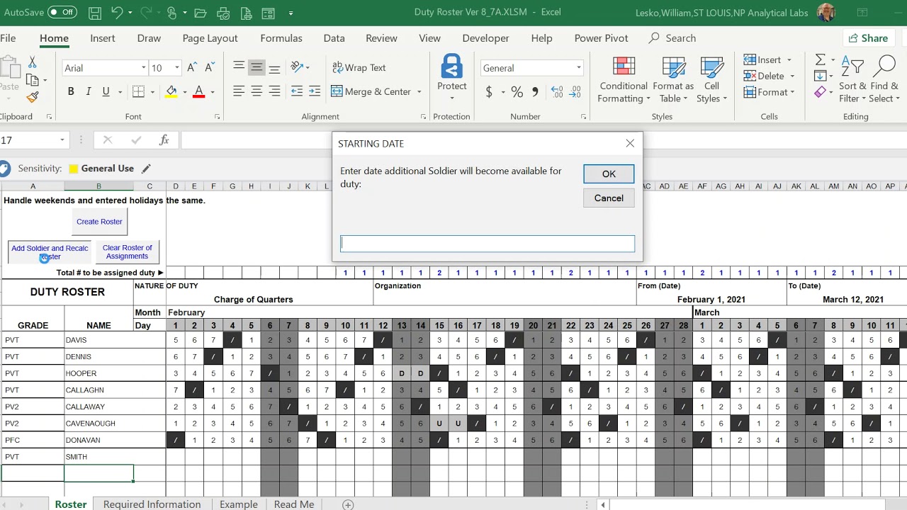 Automated Army DA Form 6  Excel