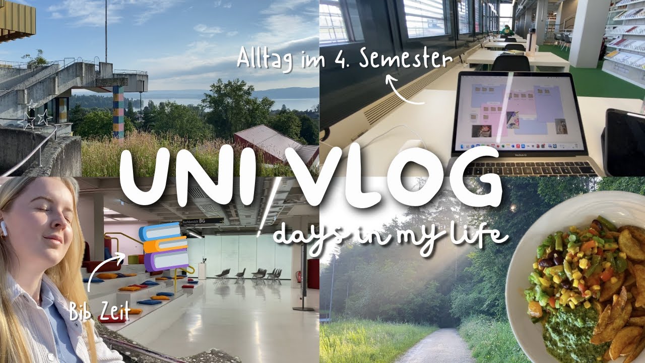 UNI VLOG - Stressige Woche als Studentin im 4. Semester, Zeit in der Bibliothek und mehr📚🤍