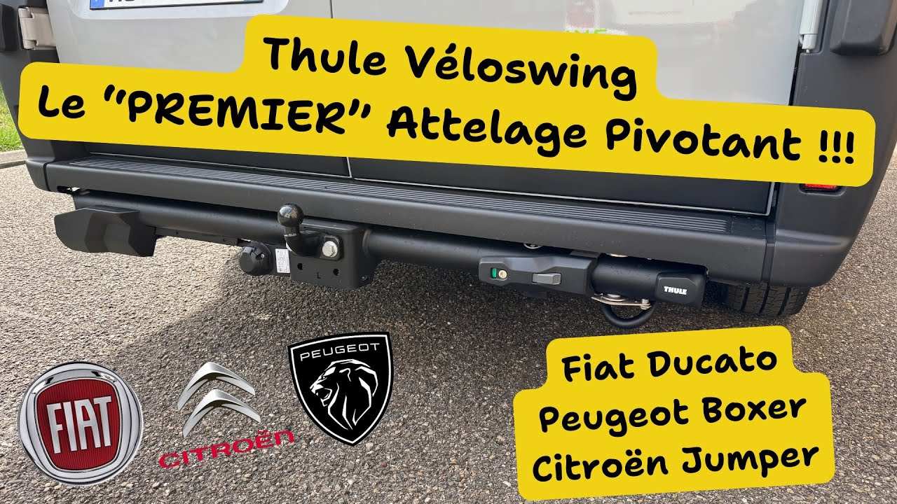 Thule VéloSwing Le premier Attelage Pivotant pour fourgon et van aménagé Jumper, Boxer et Ducato