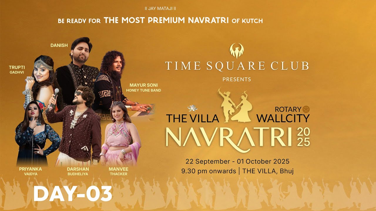 The Most Premium Navratri Of Kutch || The Villa & Wallcity Navratri || 2025 || Live || Day-3