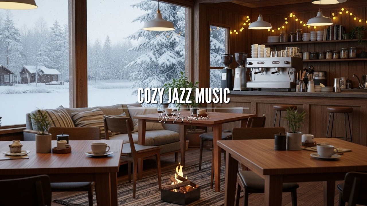 Peaceful Winter Café Vibes ❄️ Soft Piano & Jazz Music for Studying, Working, Focusing & Sleeping