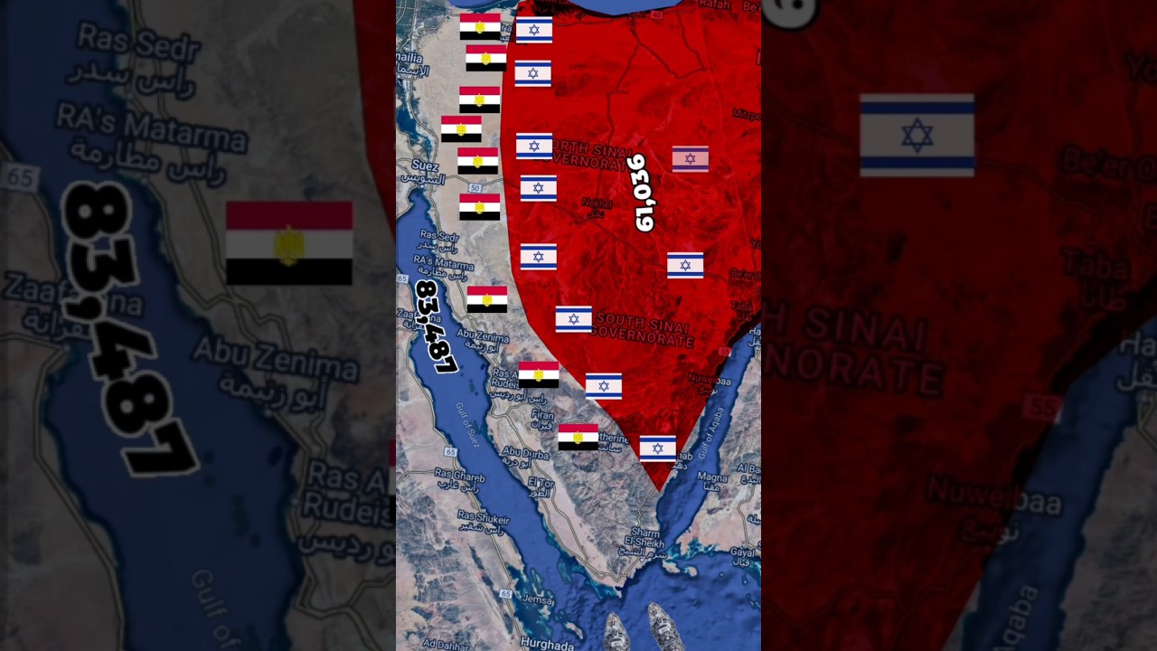 Izraelska inwazja na Synaj [Egipt] 1967, animowana mapa wojny sześciodniowej