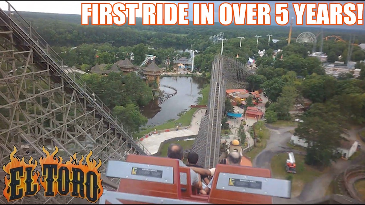 Моя ПЕРВАЯ ПОЕЗДКА на El Toro за БОЛЕЕ ЧЕМ 5 ЛЕТ! | El Toro - Six Flags Great Adventure - Вид с з...