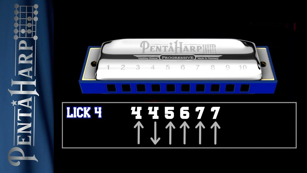 PentaHarp Harmonica in Am - Blueslicks without bendings
