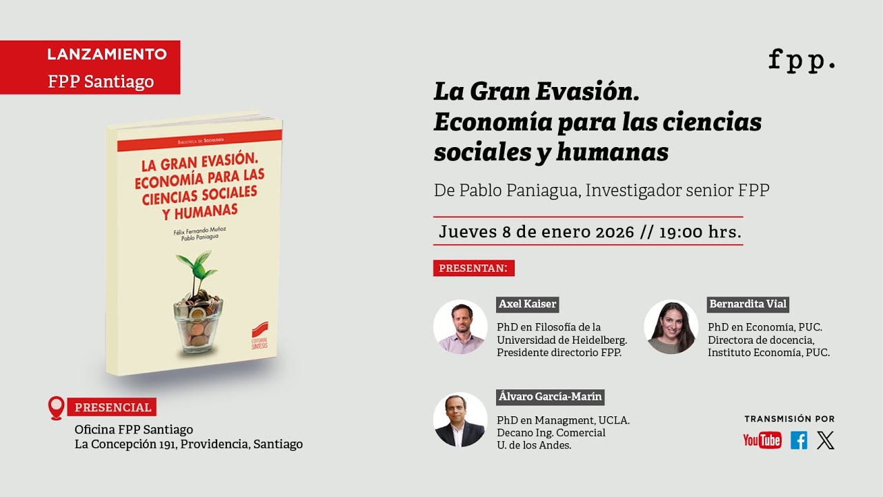 Lanzamiento Libro | Pablo Paniagua: «La Gran Evasión. Economía para las ciencias sociales y humanas»