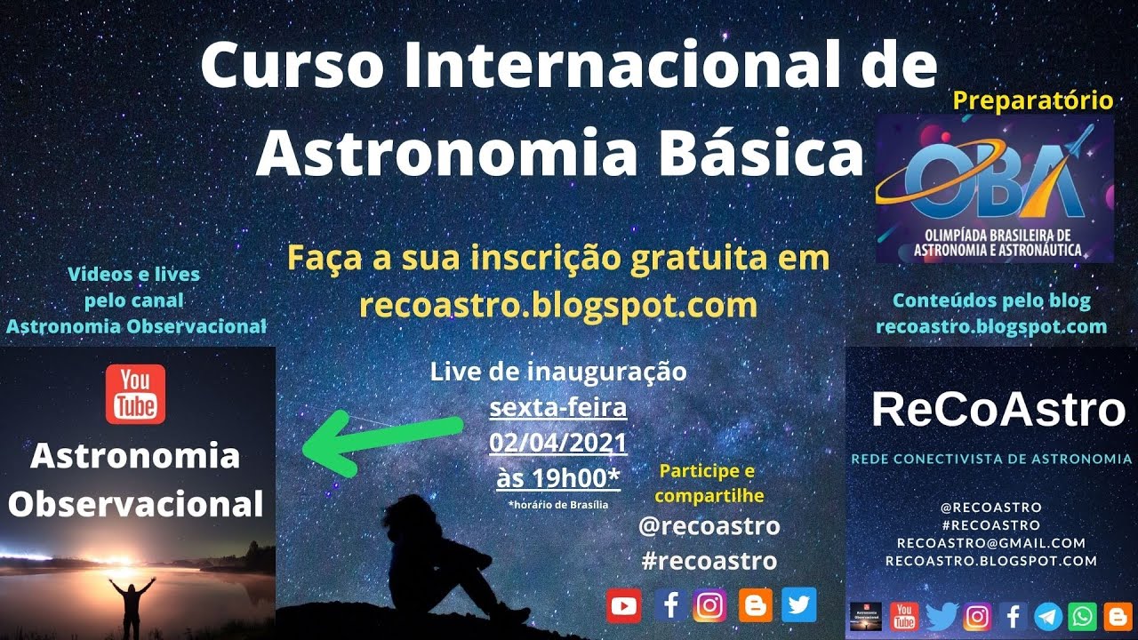 Se inscreva no Curso Internacional de Astronomia B&aacute;sica da ReCoAstro