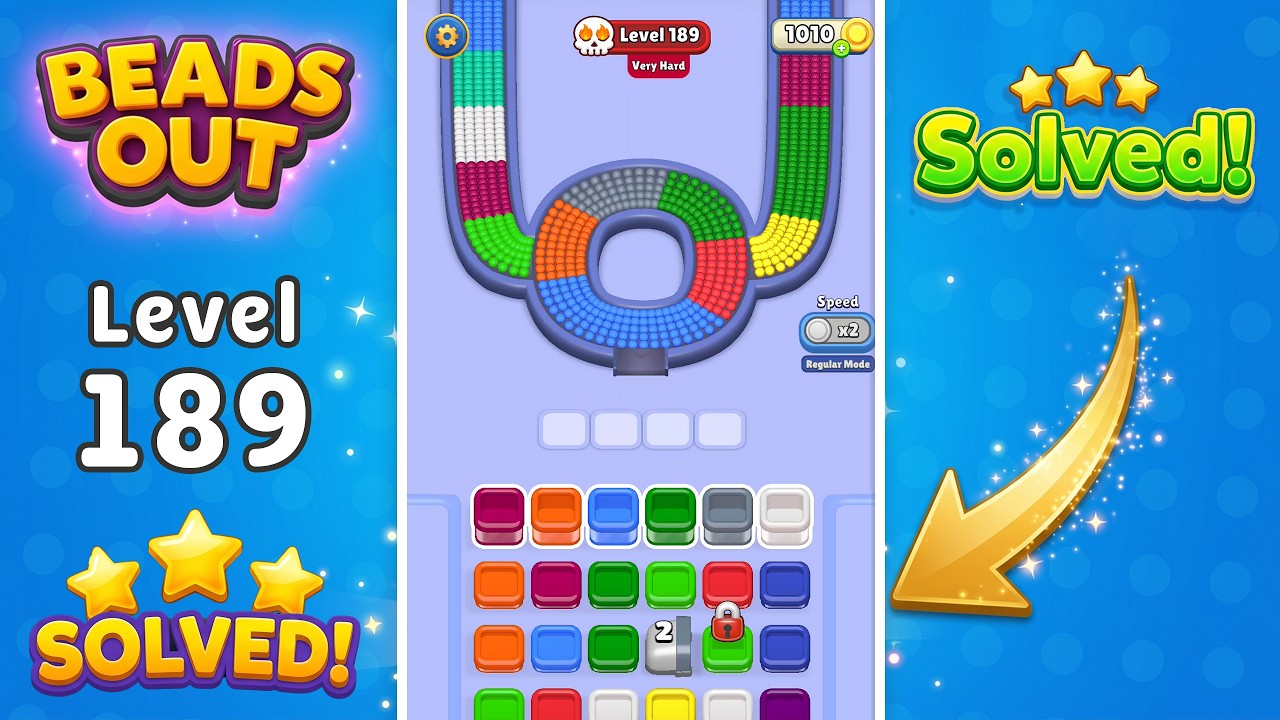 🔴 Beads Out - Very Hard Level 189 Walkthrough (New Update!) 🧩