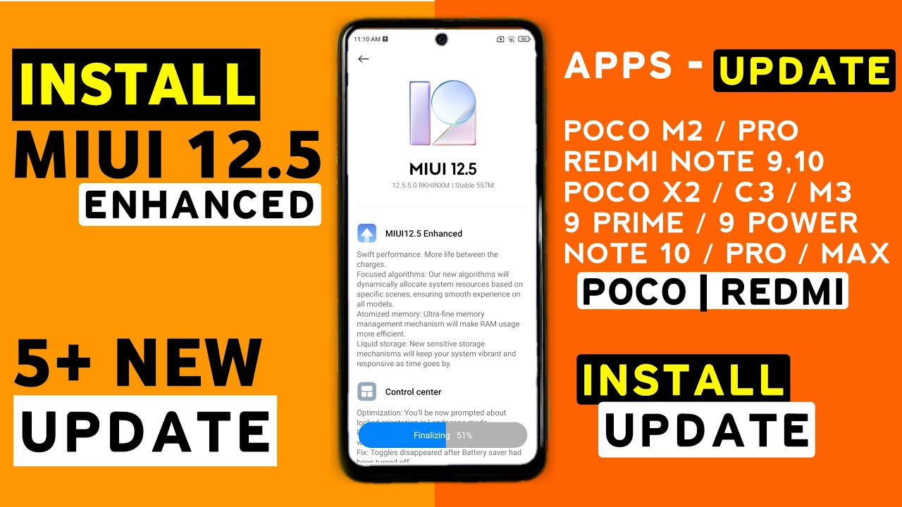 INSTALL MIUI 12.5 ENHANCED APPS UPDATE | Poco M2/M2 Pro,Poco X3,Redmi Note 9,10 Pro/Max,9 Power,8,8a