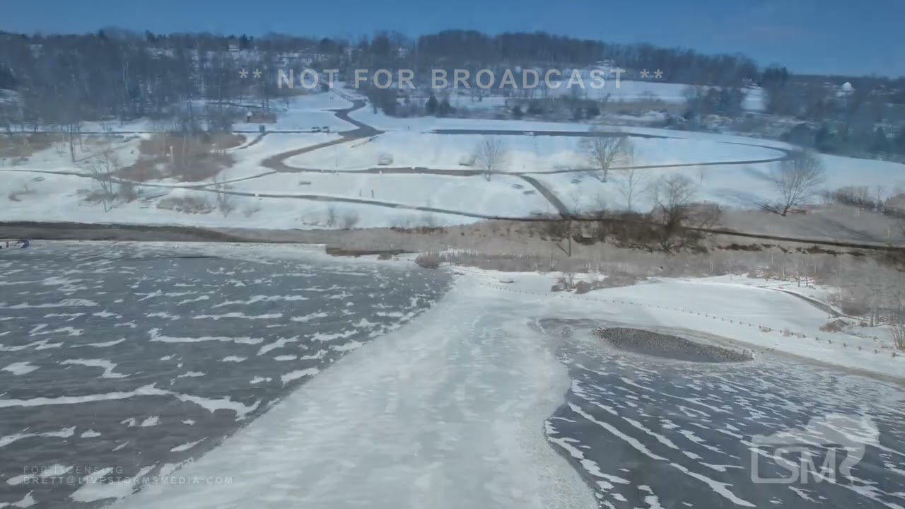 02-07-2026 Doylestown, PA  - Aerial View of a Frozen Lake Galena Extreme Cold Warning