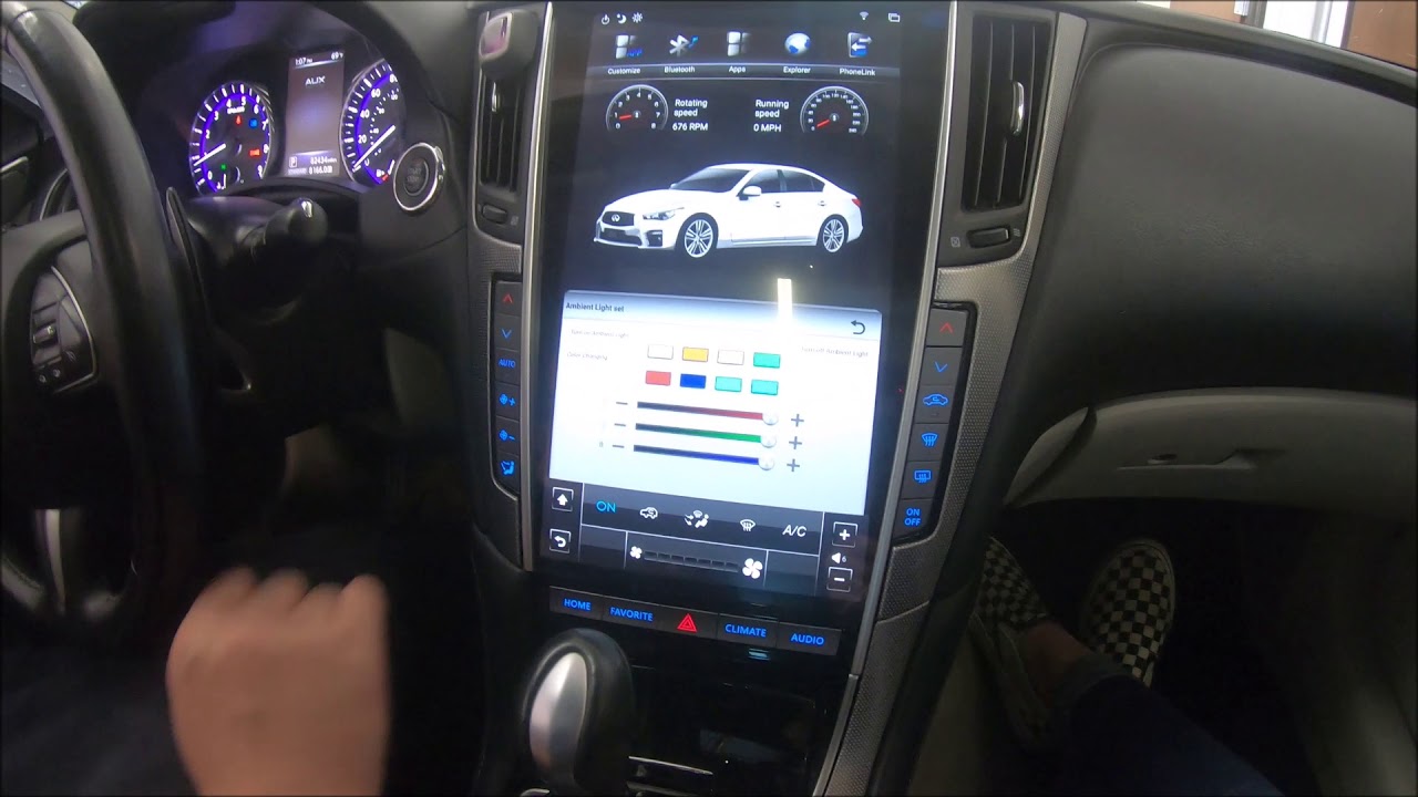 Demo video 1: Q50 Q60 with mark III 13.6 inch px6 six-core Android navigation radio