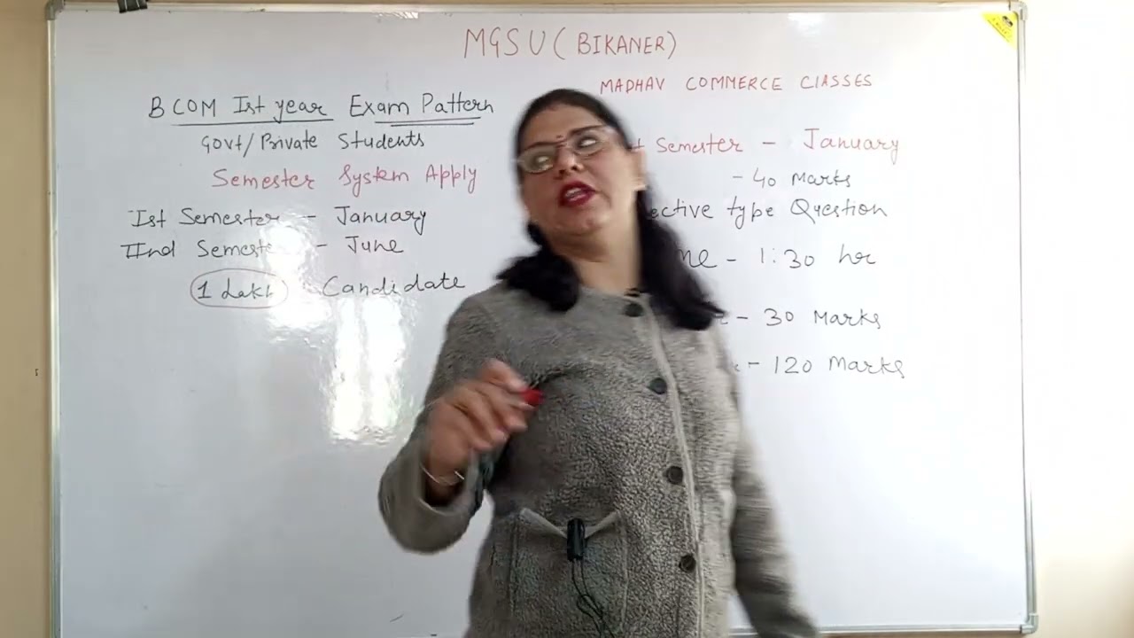 bcom 1st year MGSU exam pattern