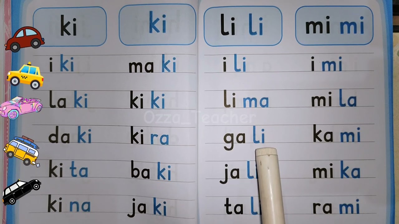 Belajar Membaca vokal i "ki ki li li mi mi" 