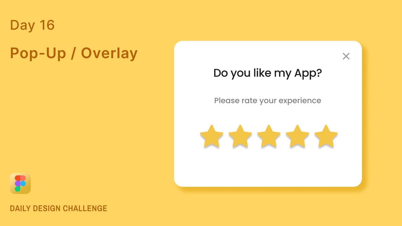Daily UI Design Challenge | Day 16 | Pop-Up Overlay Design